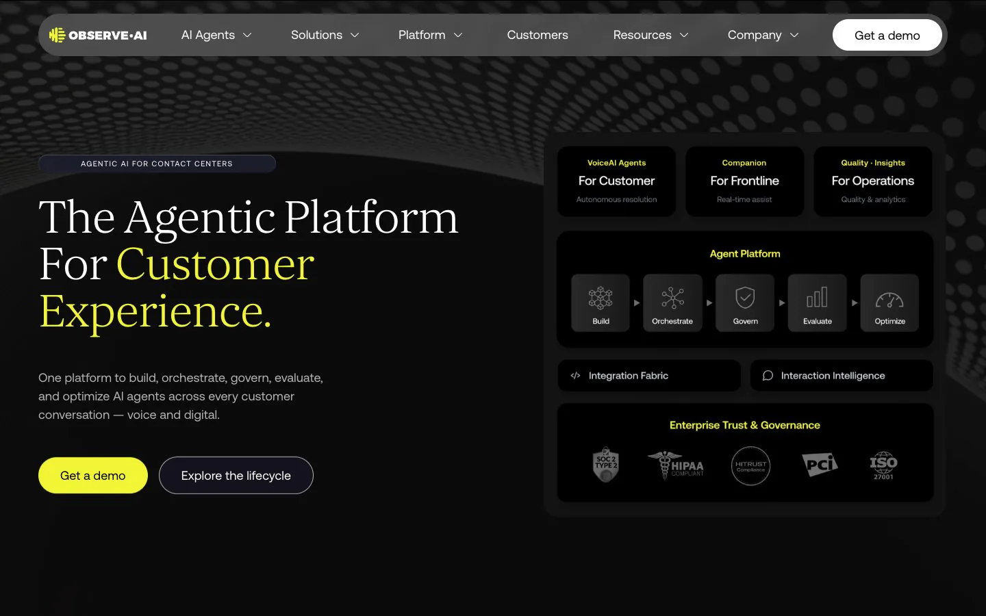 Observe.AI AI Agent Management Software