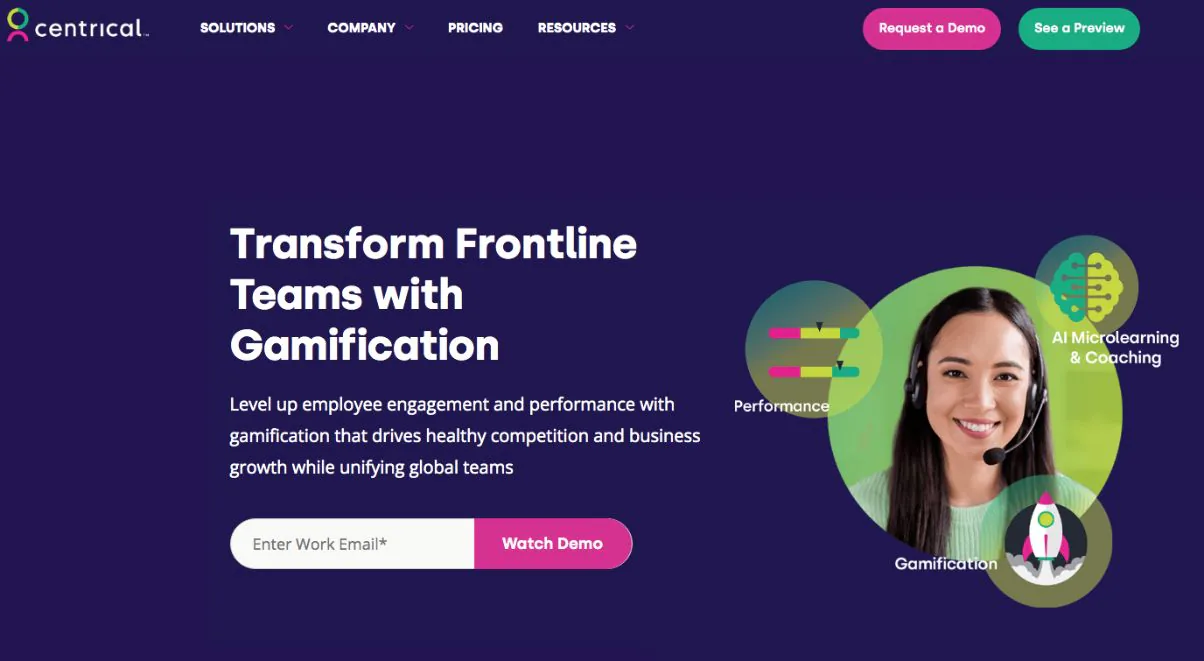 Centrical review call center gamification software