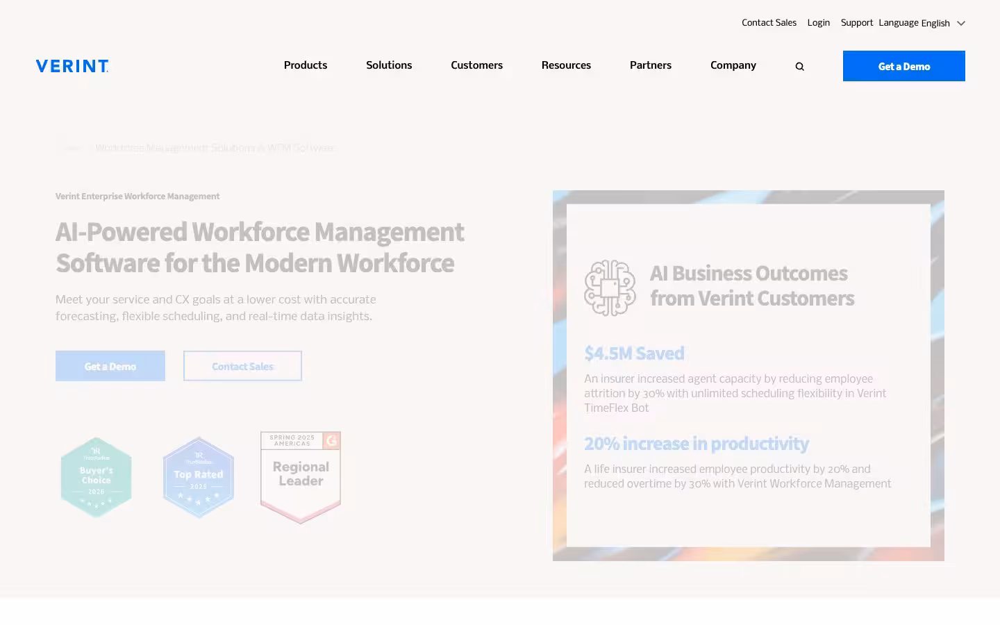 Verint Workforce Management (WFM) Software