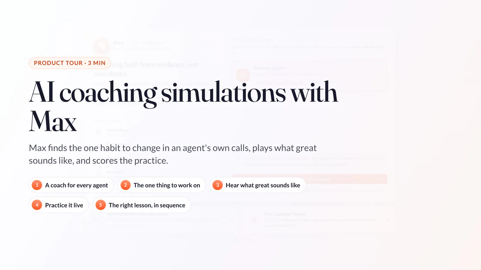 AI Coaching Simulations with Max product tour