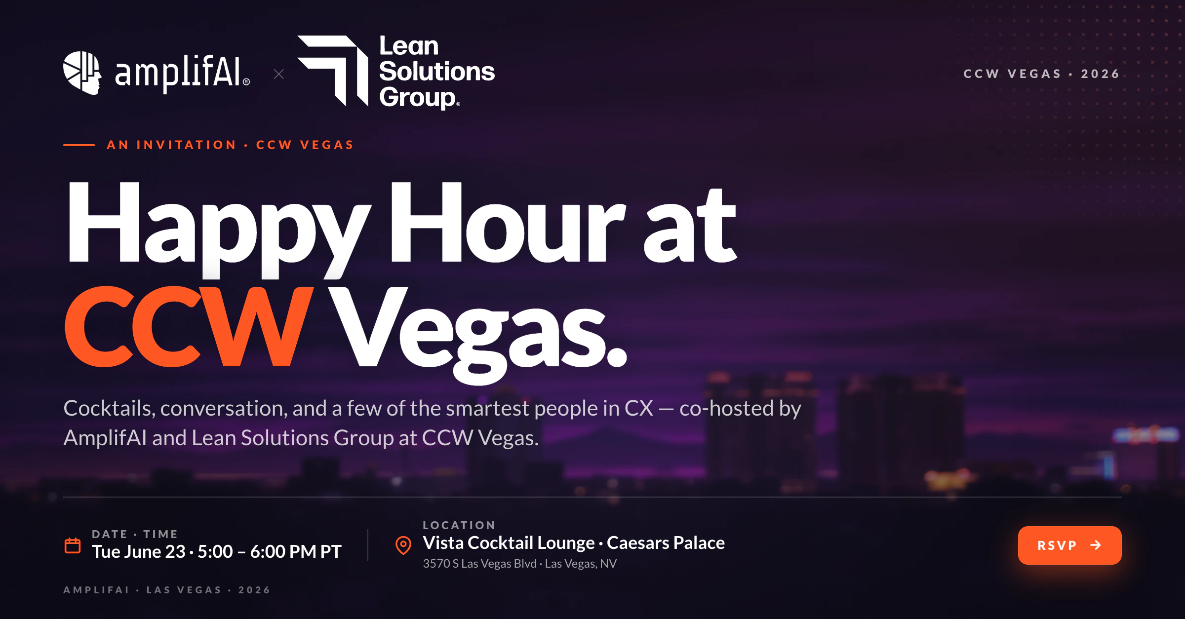 CCW Vegas Happy Hour 2026 | AmplifAI + Lean Solutions Group