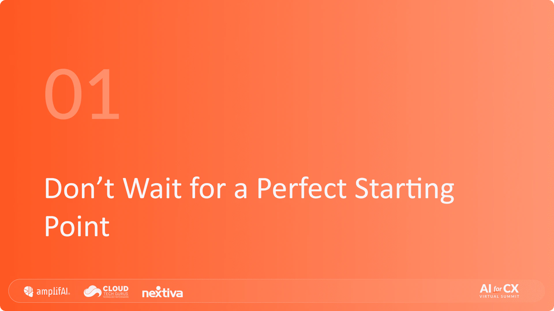 Don’t Wait for a Perfect Starting Point